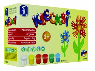 KLECKSi Fingermalfarbe, 6 Dosen á 150 g