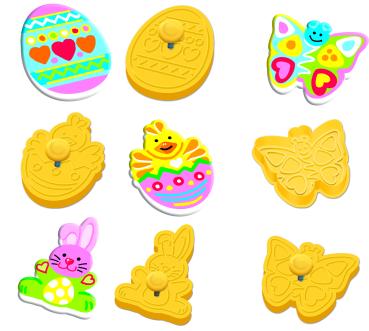 Ausstecher Easter (6 Motive/6 Stk.) mit Stempeleffekt