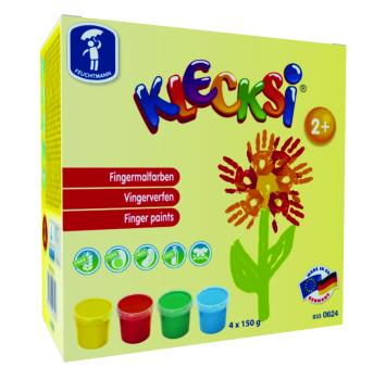 KLECKSi Fingermalfarbe, 4 Dosen á 150 g