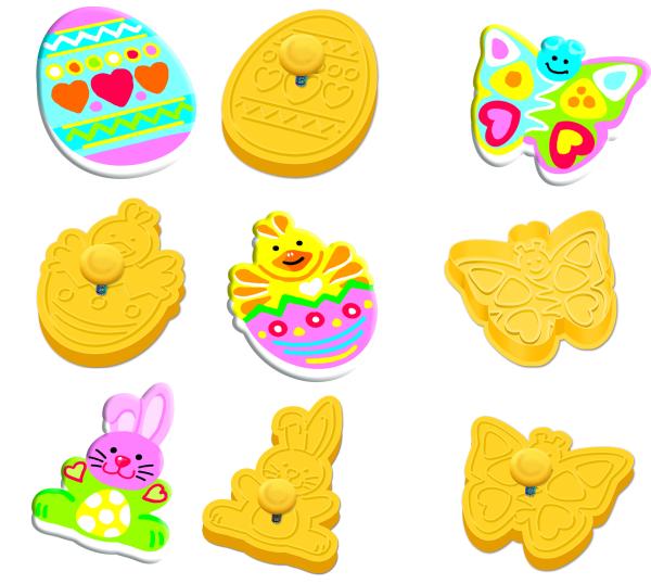 Ausstecher Ostern (6 Motive/6 Stk.) mit Stempeleffekt